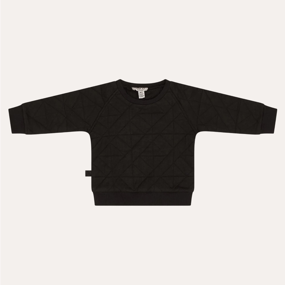 Crew Kids Black Unisex Quilted Sweatshirt Size 18